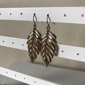 Gold feather/ leaf earrings